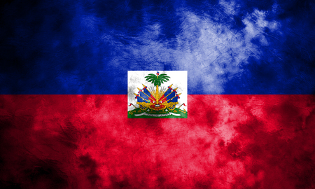 Old Haiti grunge background flagの写真素材