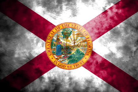 Florida state grunge flag, United States of Americaの写真素材
