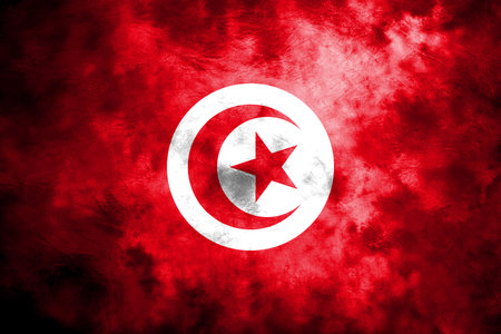 Old Tunisia grunge background flag