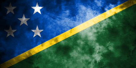 Old Solomon Islands grunge background flagの写真素材