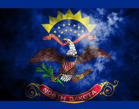 North Dakota state grunge flag, United States of Americaの写真素材