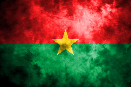 Old Burkina Faso grunge background flagの写真素材
