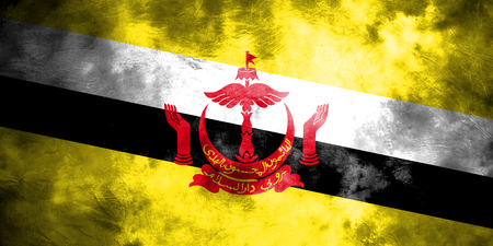 Old Brunei grunge background flagの写真素材