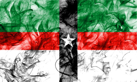 Denison city smoke flag, Texas State, United States Of Americaの写真素材