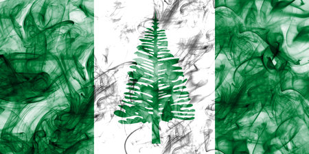 Norfolk island smoke flag, Australia dependent territory flagの写真素材