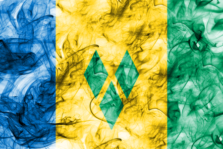 Saint Vincent and the Grenadines smoke flagの写真素材