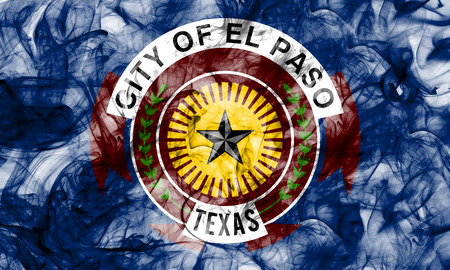 El Paso city smoke flag, Texas State, United States Of Americaの写真素材