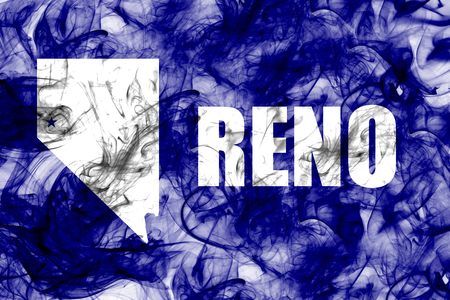 Reno city smoke flag, Nevada State, United States Of Americaの写真素材