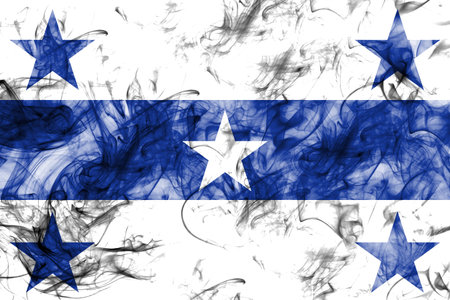 Gambier Islands smoke flag,  French Polynesia in the Pacific Ocean の写真素材