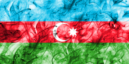 Azerbaijan smoke flagの写真素材