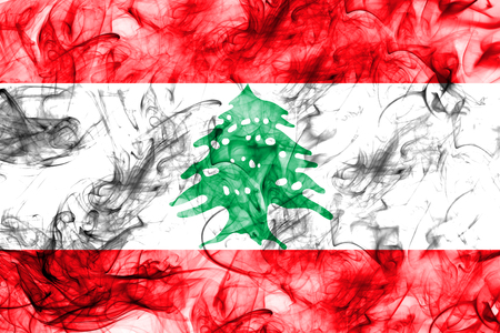 Lebanon smoke flagの写真素材