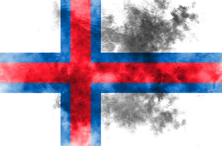 Faroe Islands grunge flag, Denmark dependent territory flagの写真素材