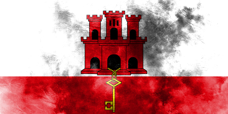 Gibraltar grunge flag, British Overseas Territories, Britain dependent territory flagの写真素材