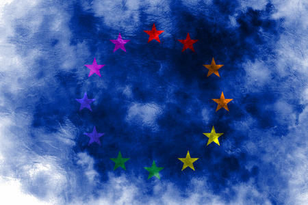 Europe Gay grunge flag , EU flagの写真素材