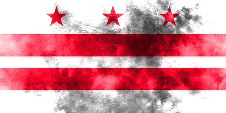 District of Columbia city smoke flag, Washington, Maryland and Virginia State, United States Of Americaの写真素材