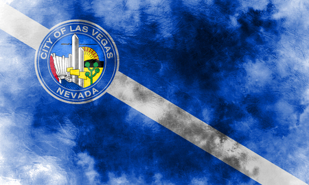 Las Vegas city smoke flag, Nevada State, United States Of Americaの写真素材