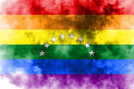 Venezuela gay grunge flag, LGBT Venezuela flagの写真素材