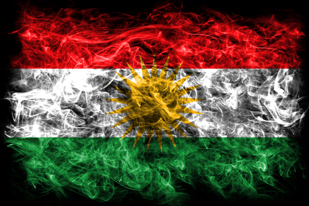  Kurdistan smoke flag, Iraq dependent territory flagの写真素材