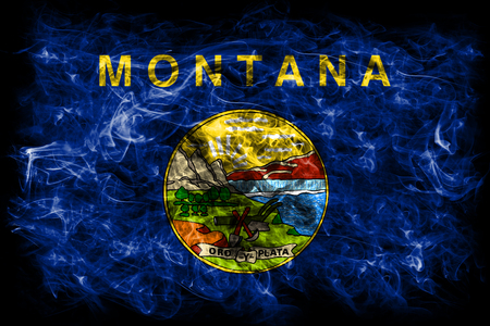 Montana state smoke flag, United States Of Americaの写真素材