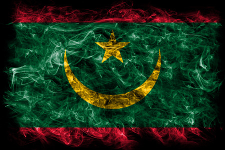 Mauritania smoke flagの写真素材
