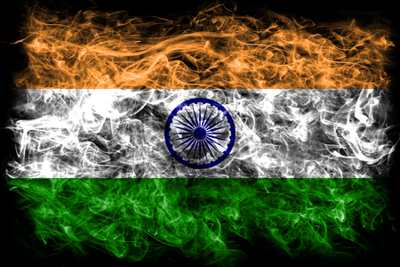 India smoke flagの写真素材