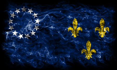 Louisville old city smoke flag, Kentucky State, United States Of Americaの写真素材