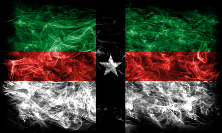 Denison city smoke flag, Texas State, United States Of Americaの写真素材