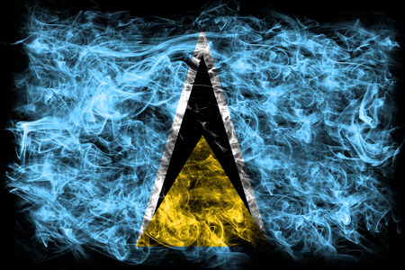 Saint Lucia smoke flagの写真素材