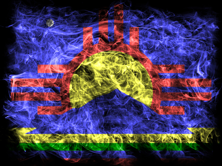 Roswell city smoke flag, New Mexico State, United States Of Americaの写真素材