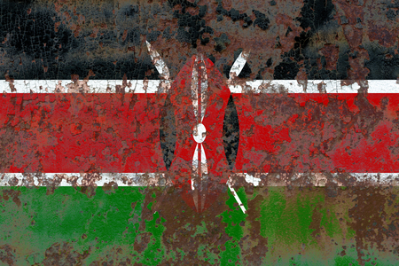 Old Kenya grunge background flagの写真素材