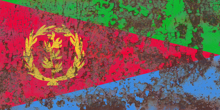 Old Eritrea grunge background flagの写真素材