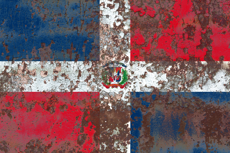 Old Dominican Republic grunge background flagの写真素材