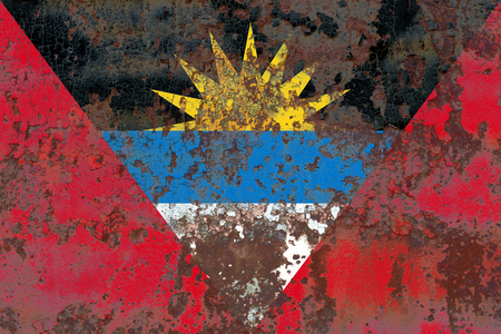 Old Antigua and Barbuda grunge background flagの写真素材