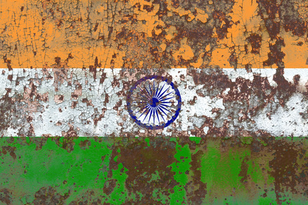 Old India grunge background flagの写真素材
