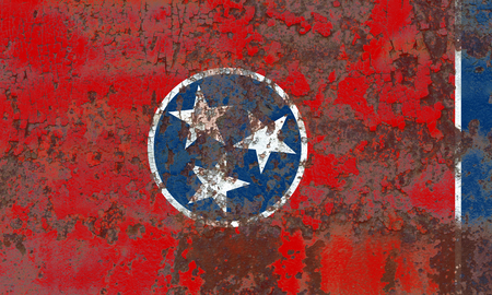 Tennessee state grunge flag, United States of Americaの写真素材