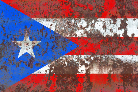Puerto Rico grunge flag, United States dependent territory flagの写真素材