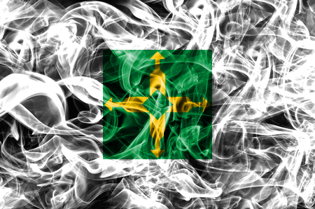 Distrito Federal smoke flag, Ciudad de Mexicoの写真素材