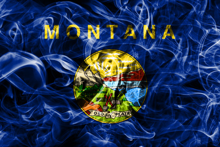 Montana state smoke flag, United States Of Americaの写真素材