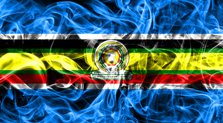 East African Community smoke flag, EAC flagの写真素材