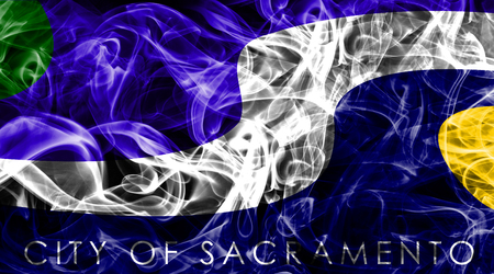 Sacramento city smoke flag, California State, United States Of Americaの写真素材