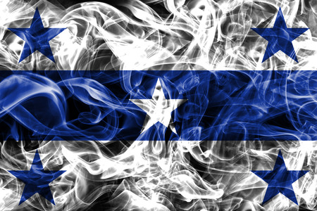 Gambier Islands smoke flag,  French Polynesia in the Pacific Ocean の写真素材