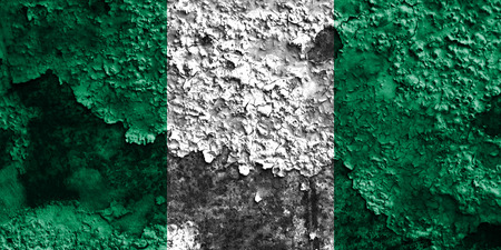 Old Nigeria grunge background flagの写真素材