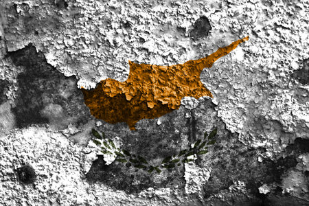 Cyprus grunge flag,  island country in the Eastern Mediterranean  の写真素材