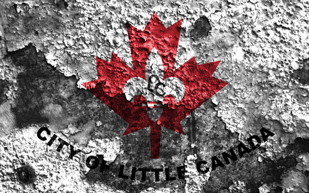 Little Canada city smoke flag, Minnesota State, United States Of Americaの写真素材