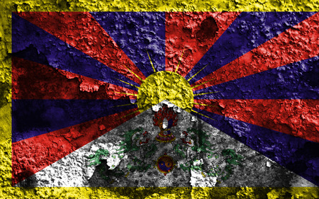 Tibet grunge flag, dependent territory flagの写真素材