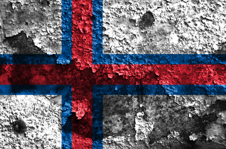 Faroe Islands grunge flag, Denmark dependent territory flagの写真素材