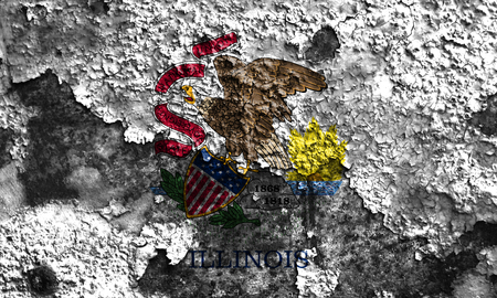 Ilinois state grunge flag, United States of Americaの写真素材