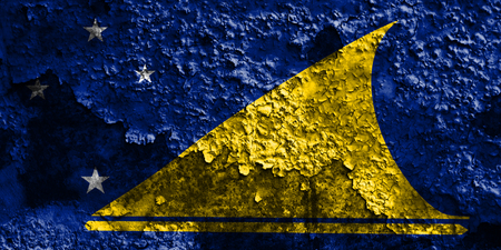 Tokelau grunge flag, New Zaeland dependent territory flagの写真素材