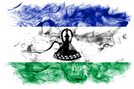Lesotho smoke flagの写真素材
