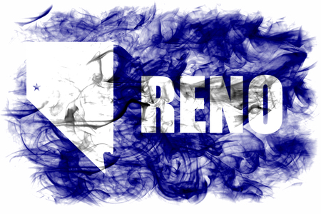 Reno city smoke flag, Nevada State, United States Of Americaの写真素材